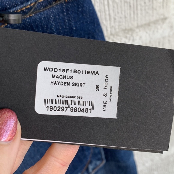 Rag & Bone Denim Hayden in Magnus Indigo Jean Skirt  size 26 - Picture 6 of 8
